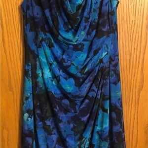 Blue and Black Floral Dress